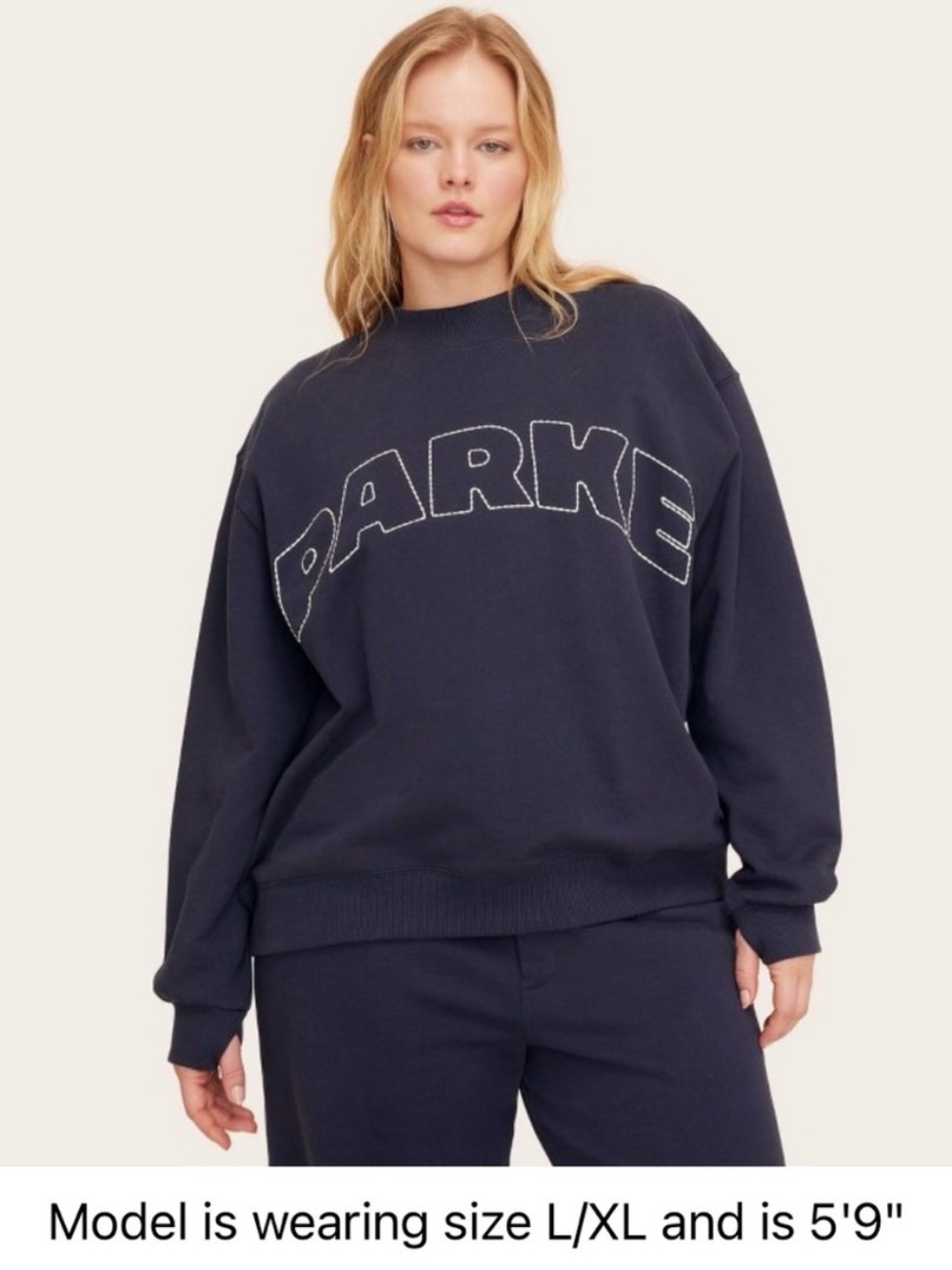Parke x Target navy mockneck Sweatshirt - size L/XL